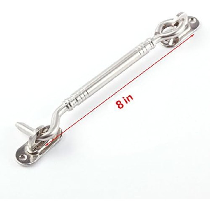 Carlig pentru usa, 8 inch, inox, set cu 4 suruburi