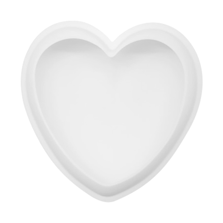 Forma prajituri din silicon, model inima 3D, alb, 20x17.5x6.5cm, set de 1 buc.