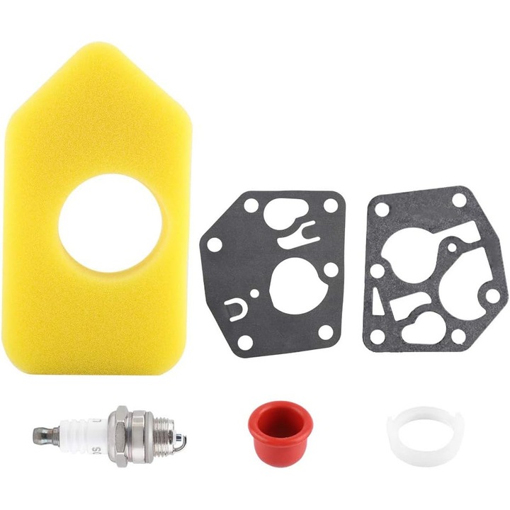 Kit complet de piese pentru carburator, filtre de aer si bujii pentru motoare mici Briggs & Stratton, set