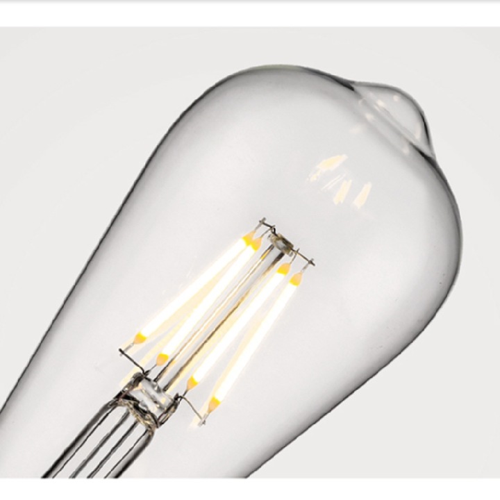 Becuri LED Retro Edison ST64, 2 bucati, 6W, alb cald 2700K, 6.4x16cm