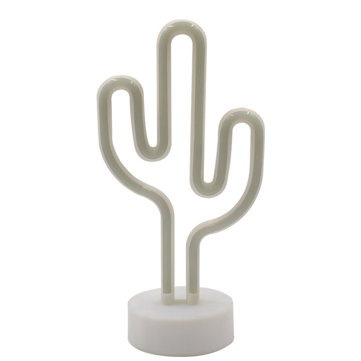 Lampa Neon Cactus, Accesorii decorative, 13x10x26.5cm, verde
