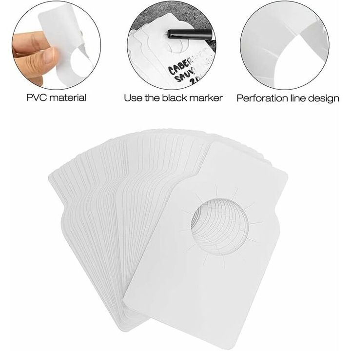 Set etichete autoadezive pentru vin, 400 bucati, alb, design elegant