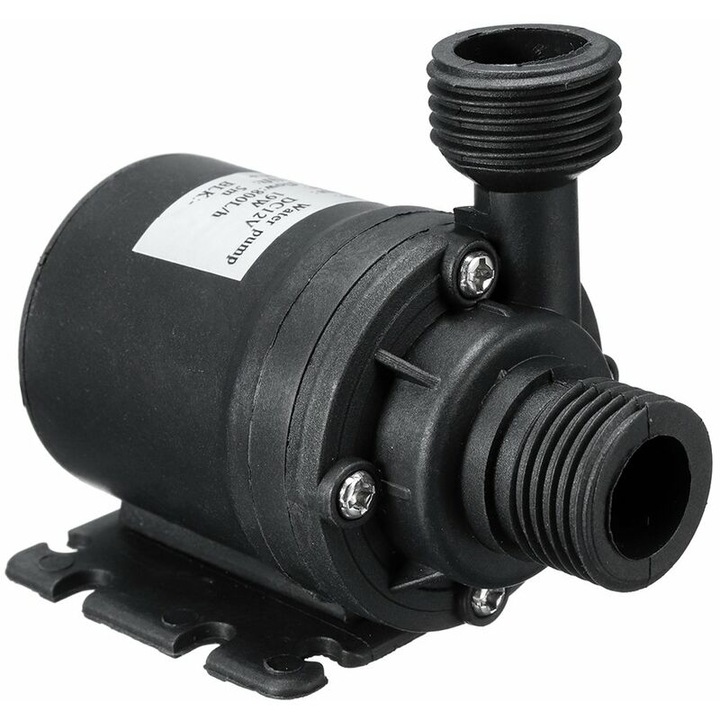 Pompa de apa submersibila cu motor fara perii, 800L/h, 5m, 12V, 77x65x42mm