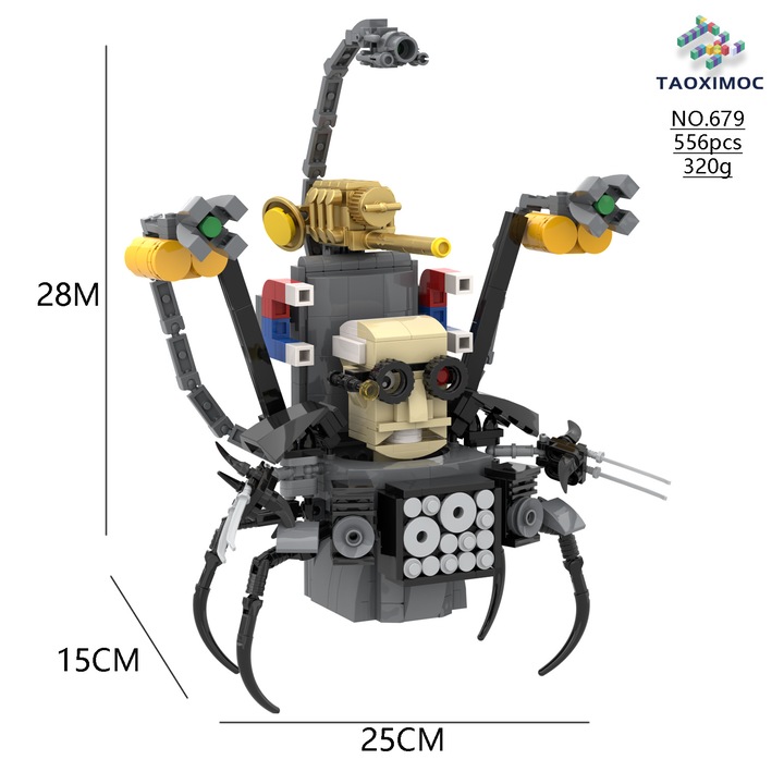 Set de constructie, Monitor Toilet Man, 679 Reinforced Toilet Doctor, multicolor