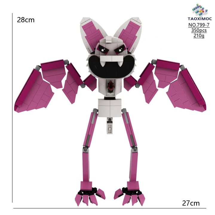 Комплект за строене Bobby's Playtime 4, 799-7 Прилеп Равин, 4 строителни блока, многоцветен