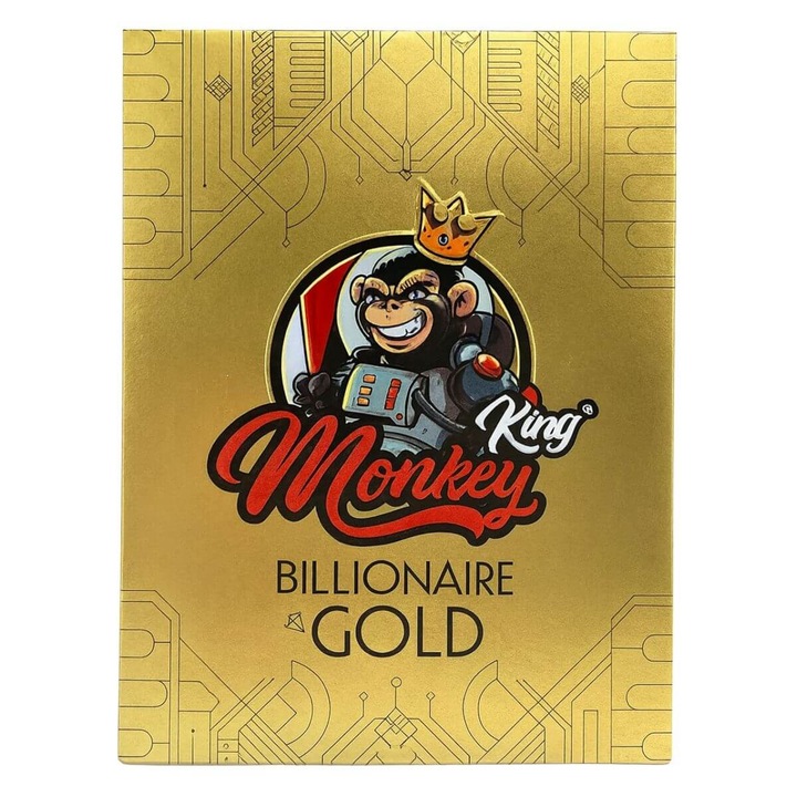Set magnetic 32 Foite nealbite + 32 Filtre Monkey King Billionaire Gold cu tavita incorporata, ultra-subtiri, XL King Size 130mmx44mm