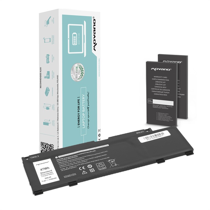 Baterie laptop, Movano, 266J9, compatibilitate Dell G3 3500 3590 G5 5500 5505, Li-Ion