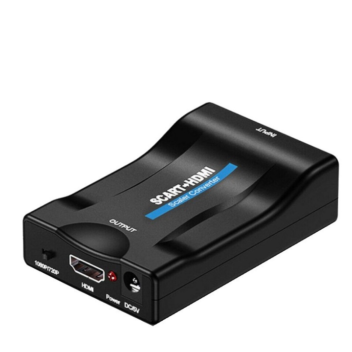 Convertor Scart la HDMI 1080p pentru conectare TV modern