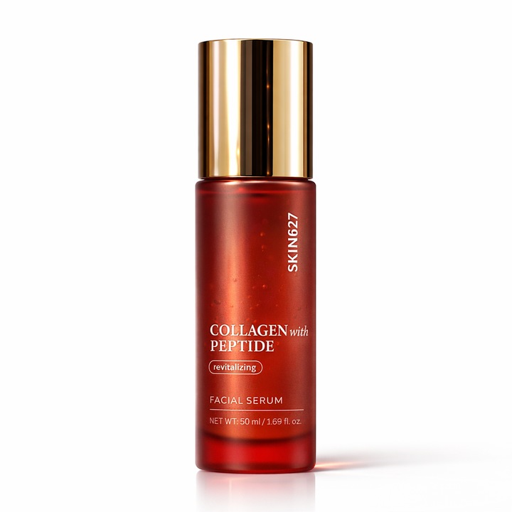 Ser facial coreean SKIN627 cu Colagen si Peptide, 50 ml, pentru regenerare si fermitate