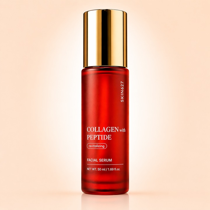 Ser facial coreean SKIN627 cu Colagen si Peptide, 50 ml, pentru regenerare si fermitate