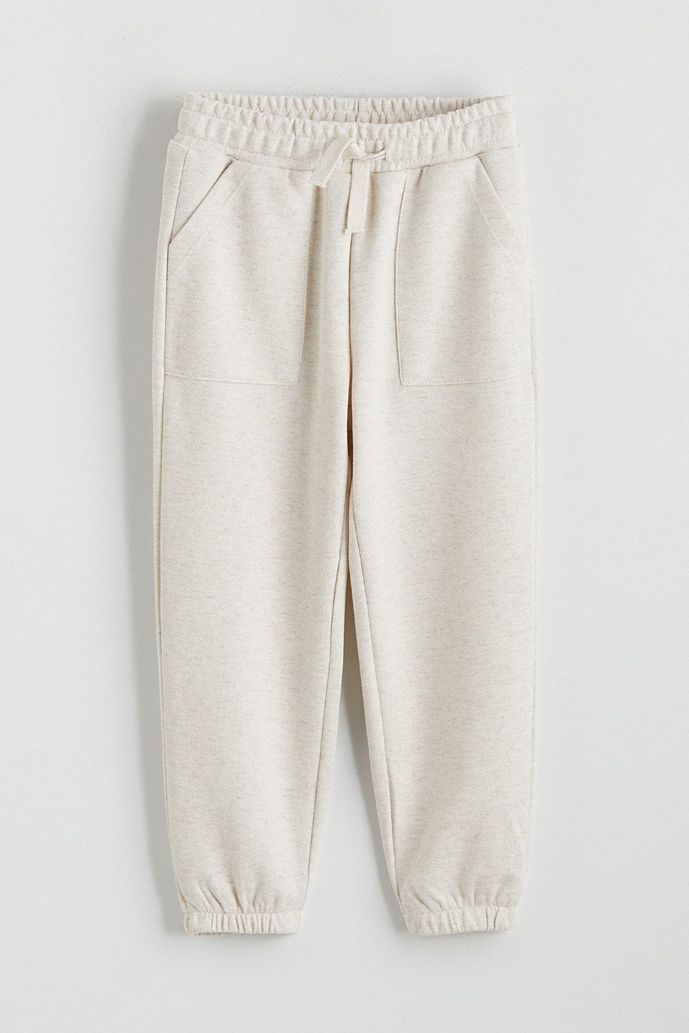 LC WAIKIKI, Pantaloni de trening cu croiala relaxed-fit si talie ajustabila, Alb fildes, 116-122 CM