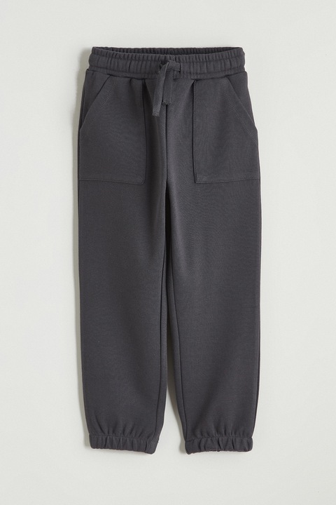 LC WAIKIKI, Pantaloni de trening cu croiala relaxed-fit si talie ajustabila, Gri antracit