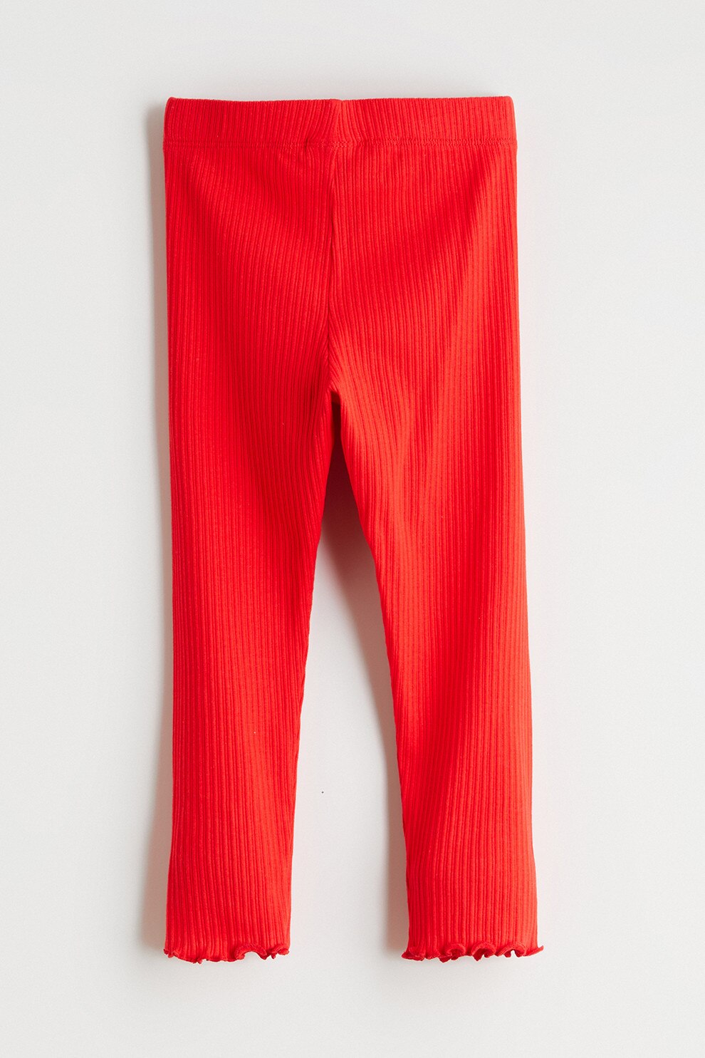 LC WAIKIKI, Colanti striati cu terminatii valurite, Rosu vermillion, 122-128 CM