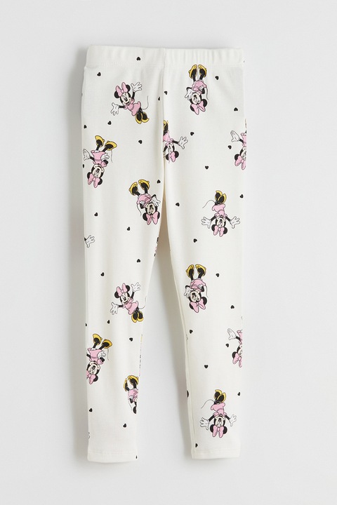 LC WAIKIKI, Pantaloni cu design desene animate, Alb/Roz