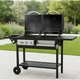 Grill combinat gaz si carbune El Fuego 3+1, 9,35 kW, 2 zone de gatire, 166x118x57cm