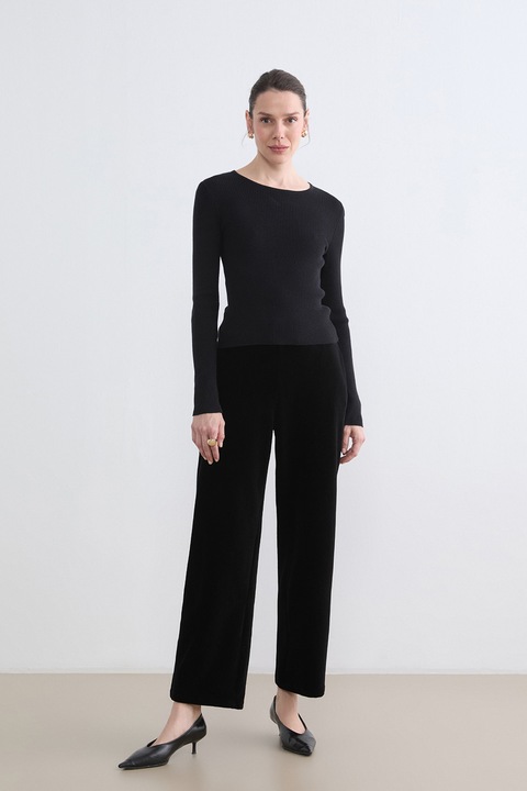 LC WAIKIKI, Pantaloni drepti de catifea, Negru