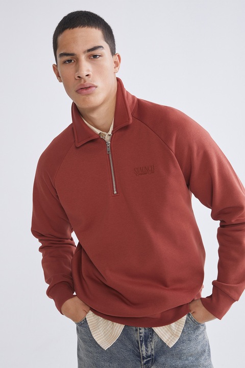 LC WAIKIKI, Bluza lejera de trening cu fermoar scurt, Caramiziu