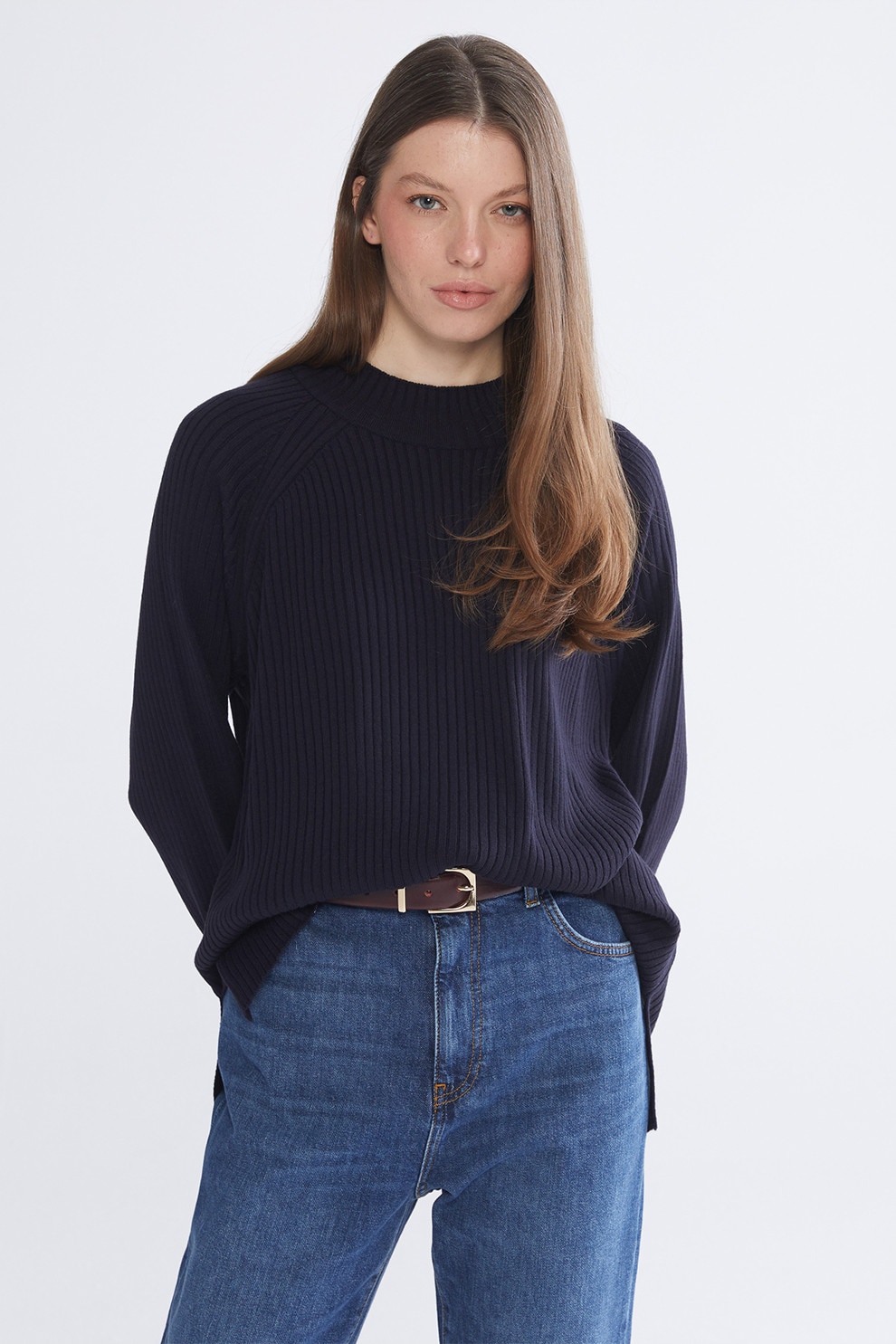 LC WAIKIKI, Pulover cu slituri laterale, Bleumarin, 2XL - eMAG.ro