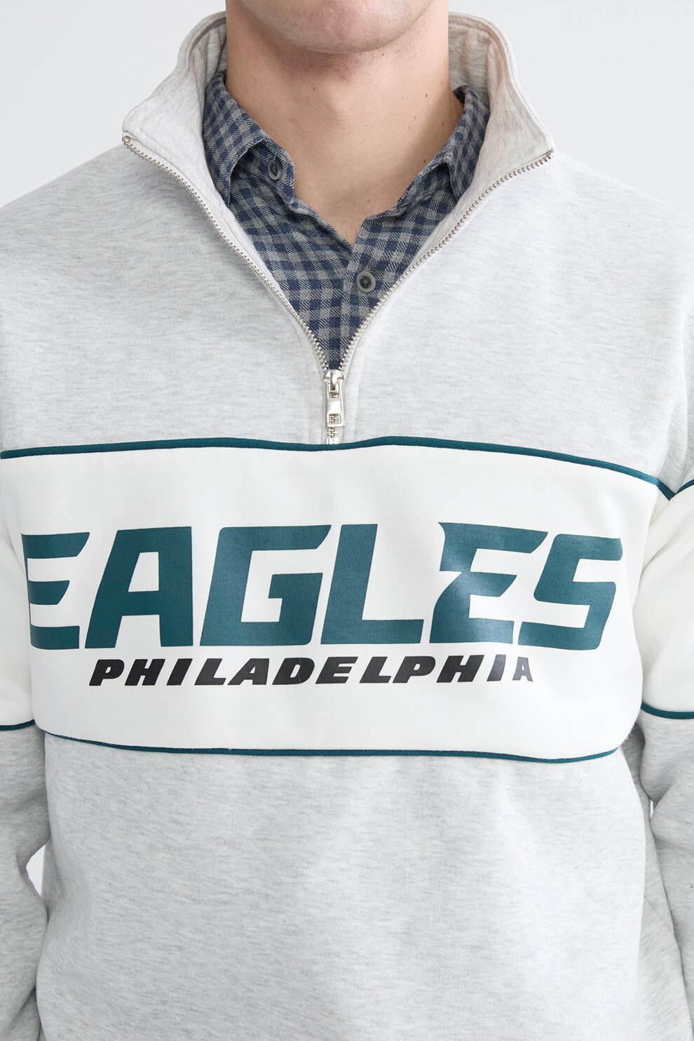 LC WAIKIKI, Bluza de trenin cu imprimeu Philadelphia Eagles, Gri