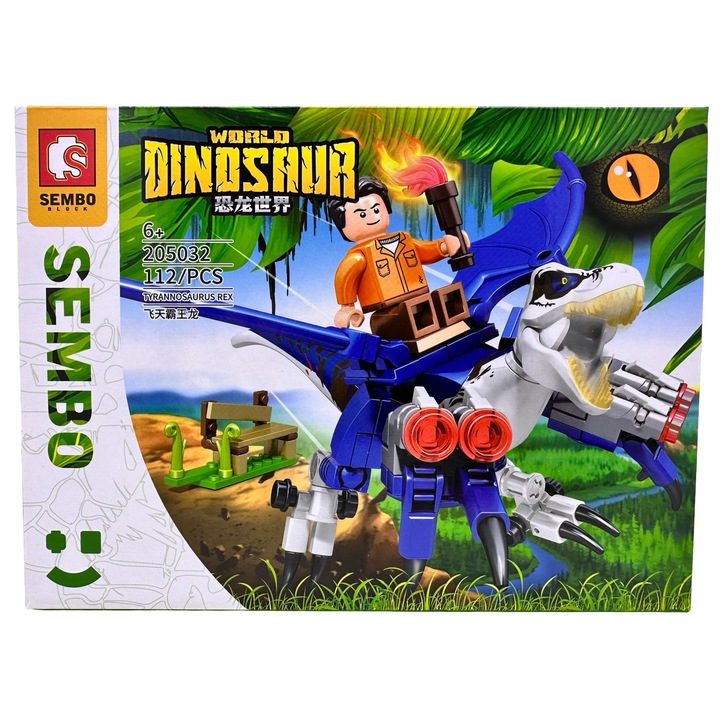 Set constructie Sembo dinozaur tyrannosaurus rex robot world dinosaur 205032 112 piese