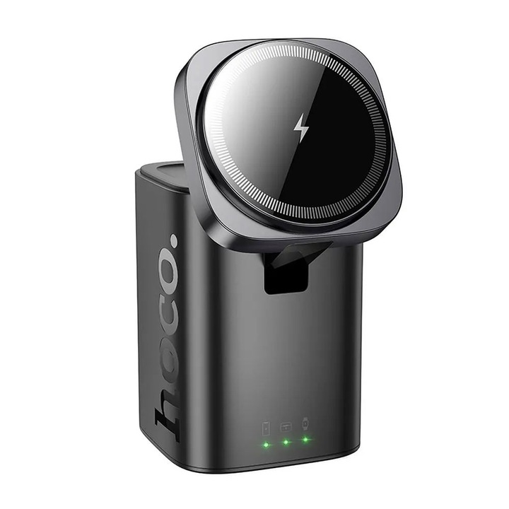 Hoco CQ20A 6 az 1-ben vezeték nélküli töltőállomás minden eszközhöz, 2xUSB-C, USB, 65W, Qi töltés, fekete