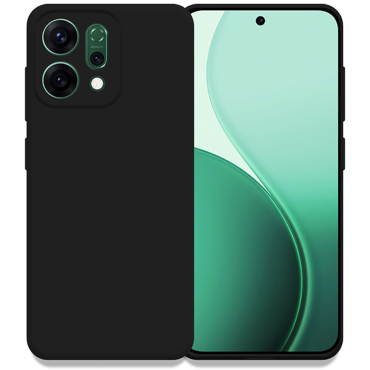 Husa pentru Oppo Reno 14 5G, Color Shield, Interior de catifea, Suprafata aderenta, Protectie antisoc, Margini ridicate, Regular Fit, Silicon, Negru