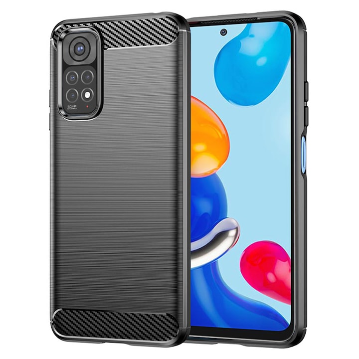 Защитен калъф TIM, за Xiaomi Redmi Note 11/11S, черен, TPU