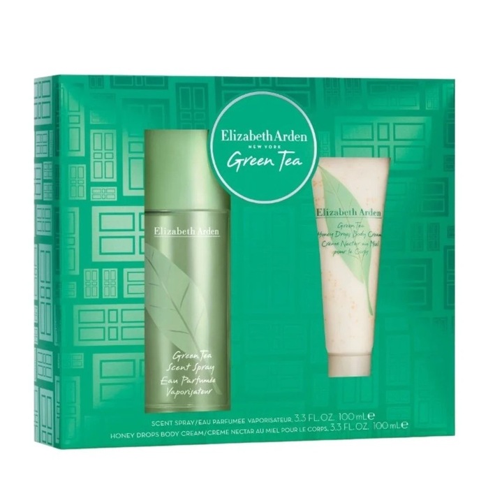 Elizabeth Arden Green Tea ajándékszett, nőknek, Eau de Parfum, 100 ml + Green Tea Honey Drops testbalzsam 100 ml