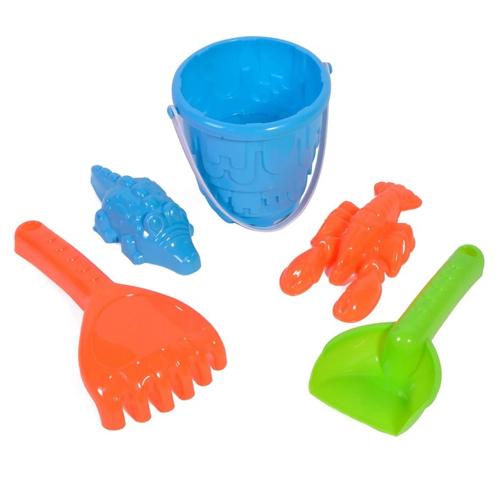 Galeata Bleu Ø11x11cm & 4 Accesorii de Plaja