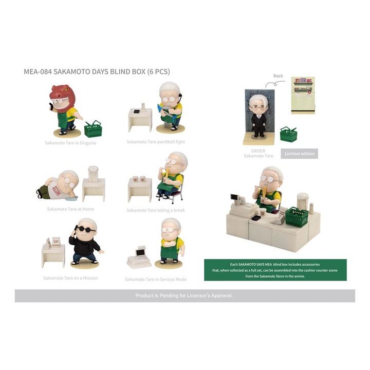 Figurina Beast Kingdom Toys Sakamoto Taro Nichijou, multicolor, 13.1cm, set 6