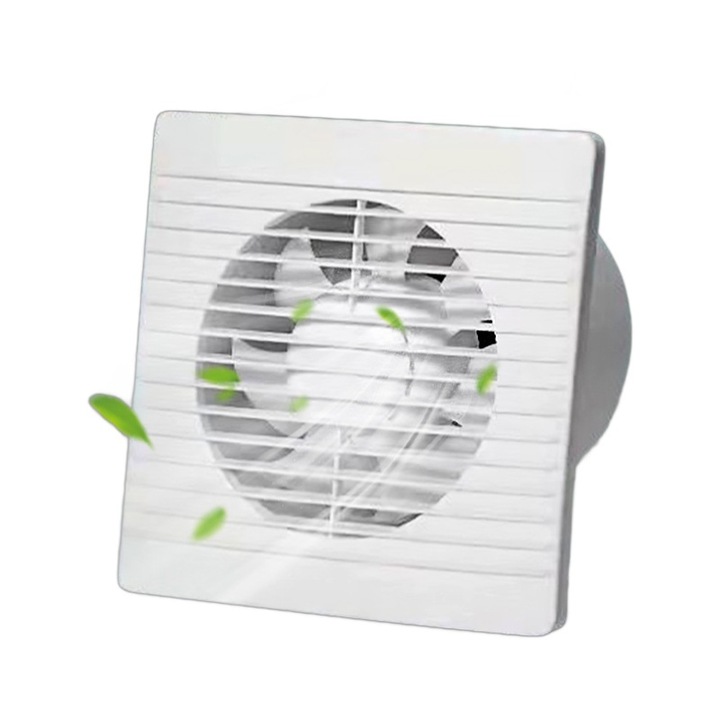 Ventilator baie, Fantasy, 100 mm (4""), 230V, 18W, 64 m3/h, Evacuare puternica, Carcasa PP+AS, Cu priza standard europeana, Trebuie gaurita o gaura in perete cu un diametru de aproximativ 100-110 mm, Pentru baie, toaleta si bucatarie