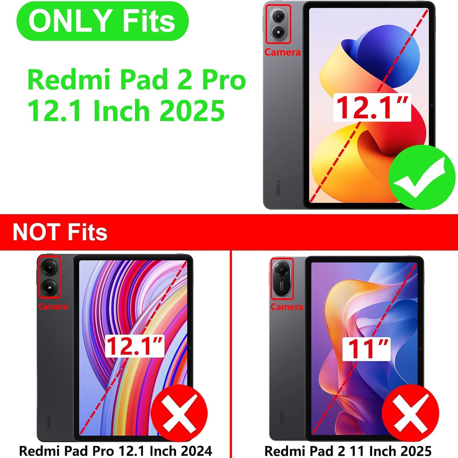 Husă tableta pentru Redmi Pad 2 Pro 12.1", Omelivon, cu functie sleep/wake, rezistentă la șocuri, multicolor