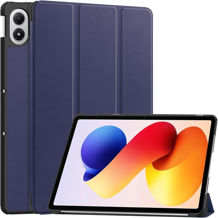 Husa tableta pentru Xiaomi Redmi Pad 2 Pro 12.1" (2025), auto functie sleep/wake tip stand, Albastru inchis