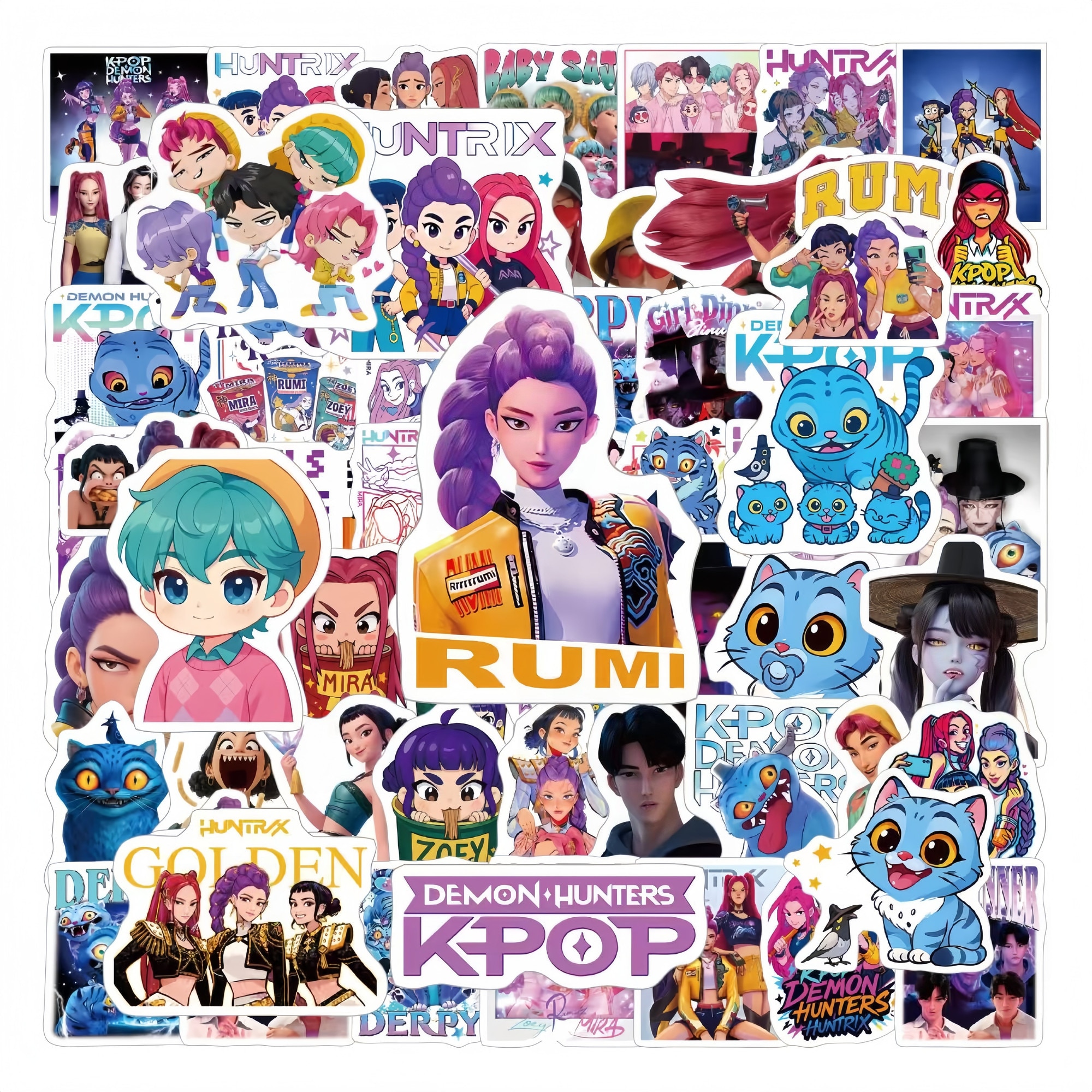 Set 380 Stickere K-pop Demon Hunters, pentru Laptop, Telefon