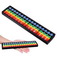 Numaratoare Soroban, Abac cu 17 tije, Folosit pentru calcule matematice, Design traditional, Portabil, Pentru copii si adulti, ABS, Multicolor