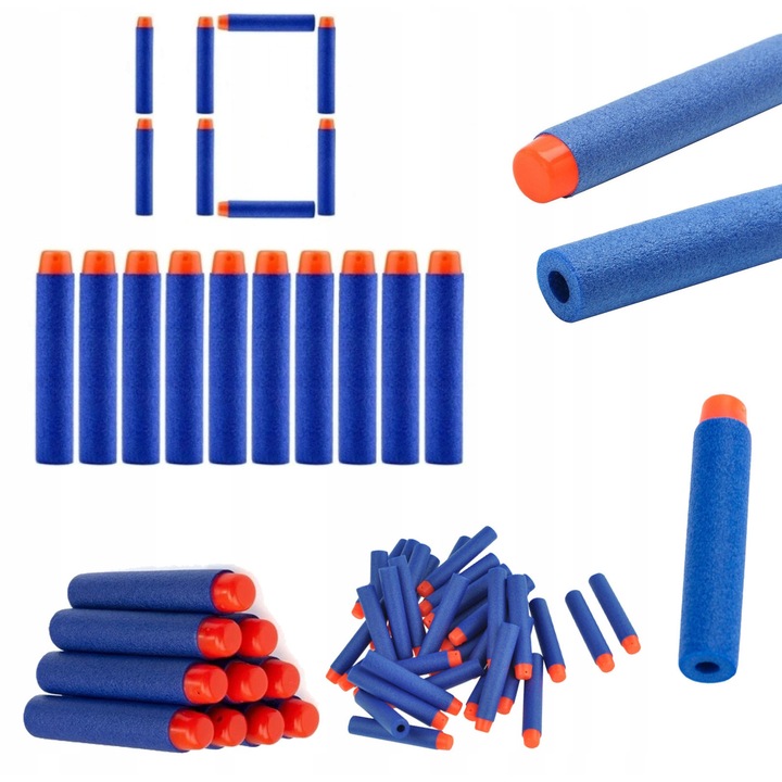 Rezerve de sageti din spuma, gloante, 10 buc, pistol, pusca, jucarie NERE