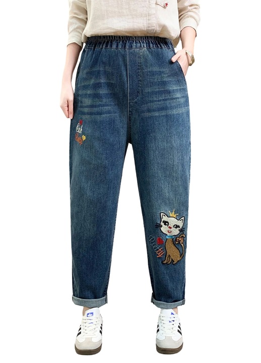 Дамски блузи A28, Памук, Син