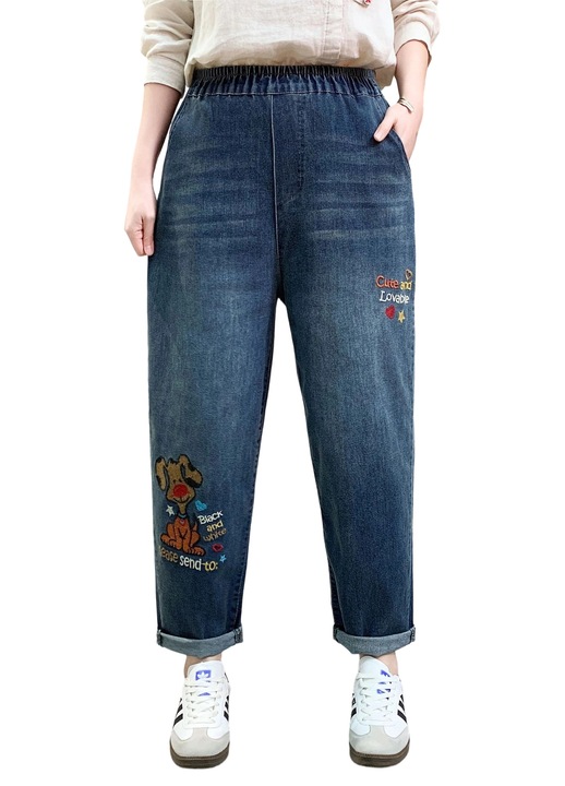 Дамски блузи A33, Памук, Син