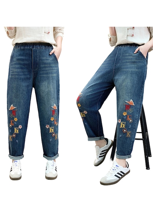 Blugi dama A43, Bumbac, Albastru