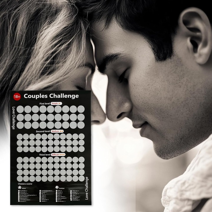 Set carduri razuibile cu pozitii sexuale, Chucai, 100 de provocari unice pentru cupluri, joc erotic Batalia Dragostei, Negru