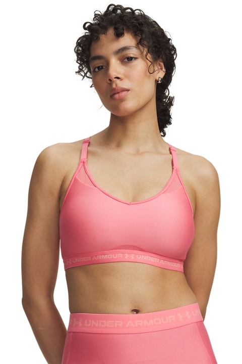 Under Armour, Bustiera cu bretele incrucisate pe spate si banda loo, Roz