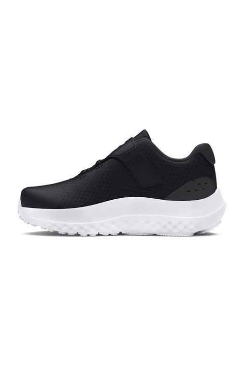 Under Armour, Pantofi Surge 4 cu velcro, pentru alergare, Alb/Negru/Gri antracit