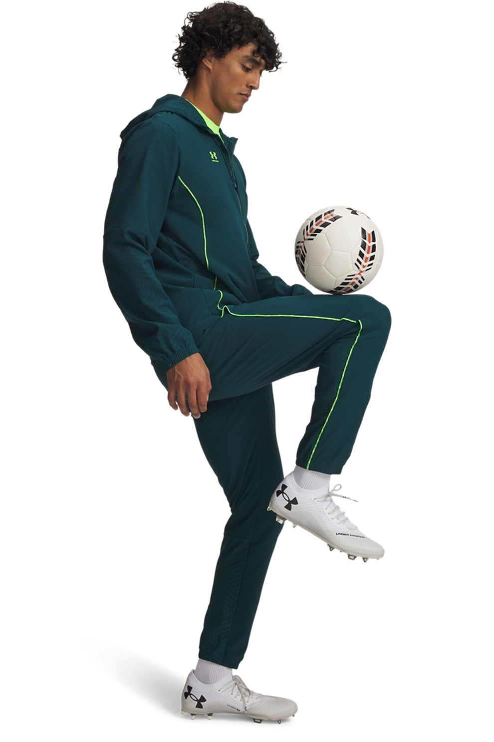 Under Armour, Trening slim-fit cu imprimeu logo si fermoar, pentru