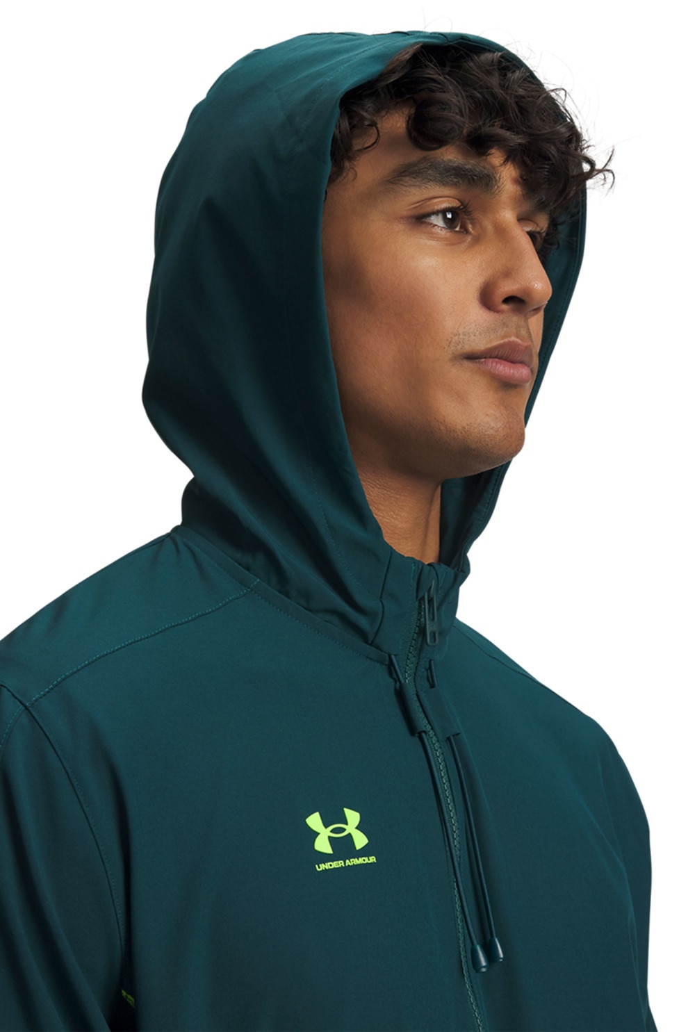 Under Armour, Trening slim-fit cu imprimeu logo si fermoar, pentru
