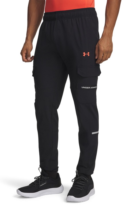 Under Armour, Pantaloni lejeri cu buzunare cu clapa Tech Utility, Rosu/Negru