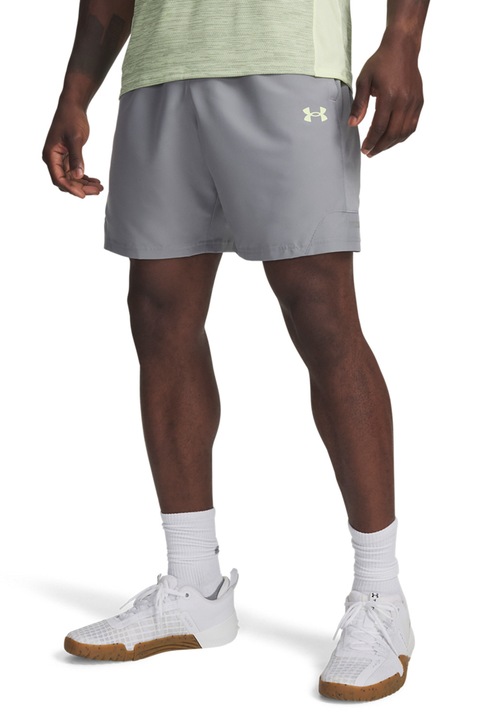 Under Armour, Tech Utility bő fazonú rugalmas derekú rövidnadrág, Szürke/Mentazöld