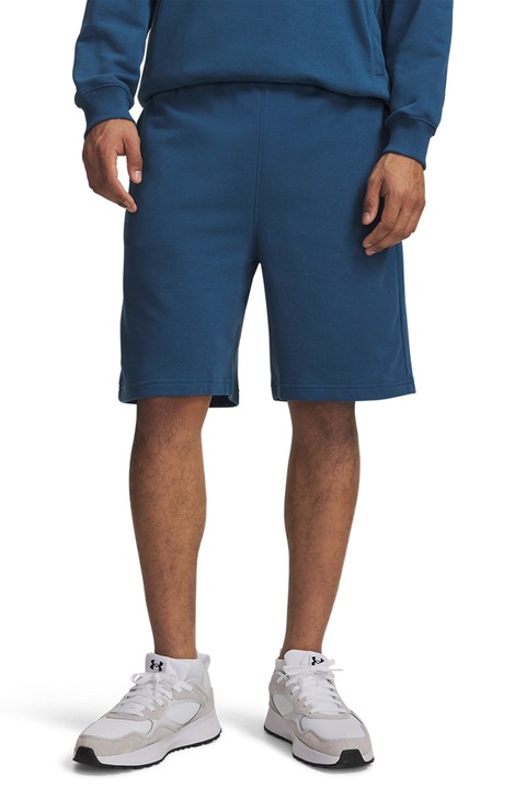 Under Armour, Pantaloni scurti din amestec de bumbac Rival, Negru/Albastru inchis