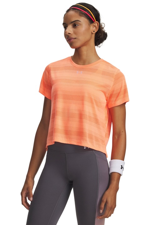 Under Armour, Tricou crop pentru fitness Velociti, Portocaliu mandarina