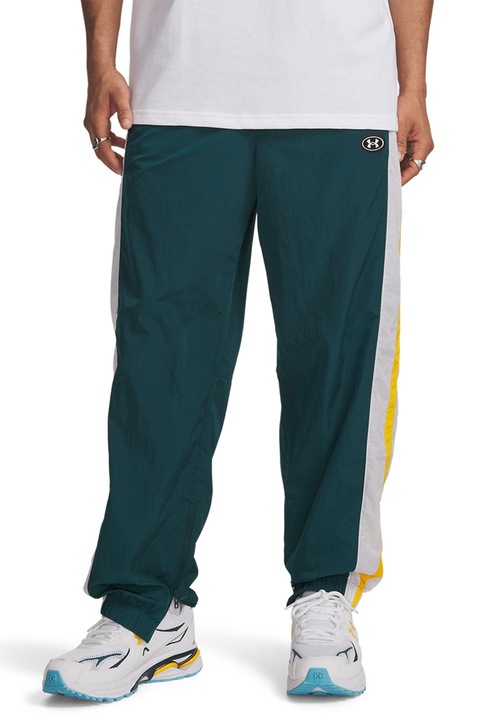 Under Armour, Icon húzózsinóros szabadidőnadrág, Erdőzöld/Sáfránysárga/Fehér