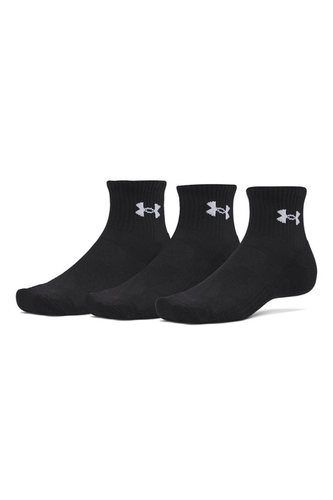 Under Armour, Set de sosete din bumbac Performance - 3 perechi, Negru/Alb optic